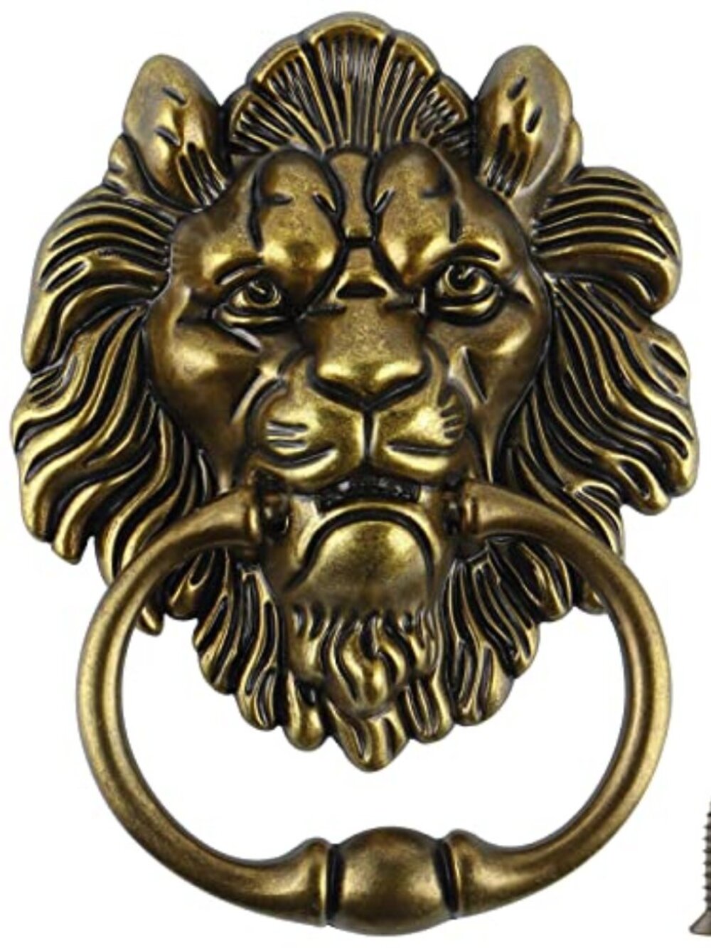Lion Head Door Knocker, 6 Inch Decorative Front Door Knocker, Antique Lion Door